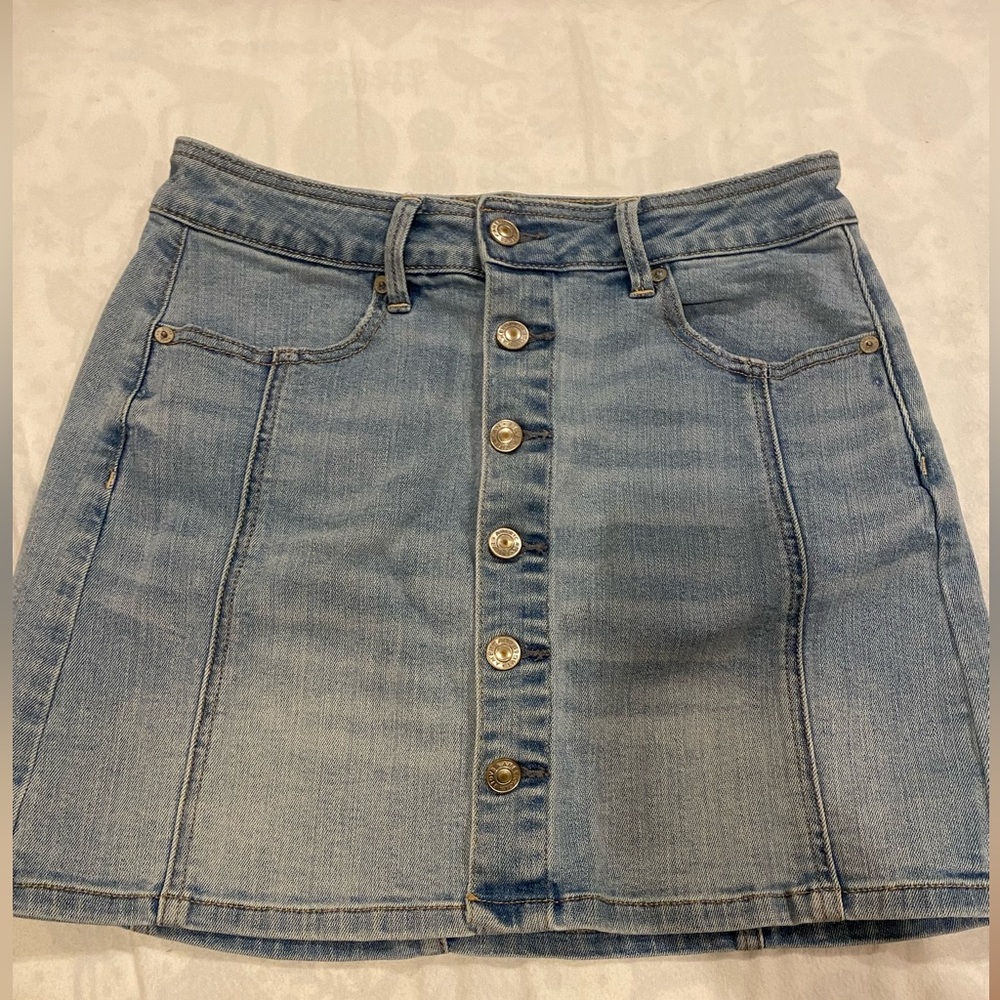 AMERICAN EAGLE High Rise A Line Jean Skirt